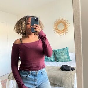 Intimately Free People Plum Colored Off Shoulder Top